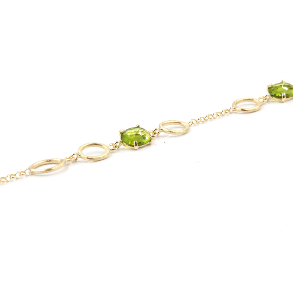 Pulseira em prata 925 dourada com pedra hidrotermal