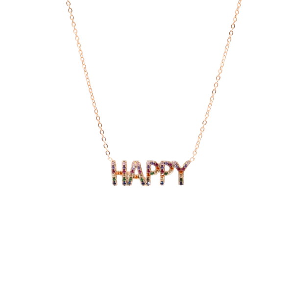 Colar em prata 925 rosa 45cm com zircónias multicolors