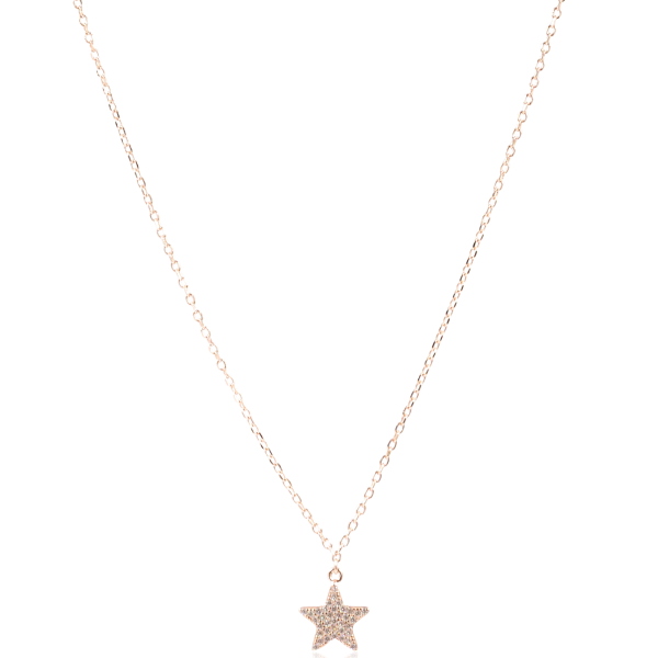 Colar em prata 925 rosa 45cm com zircónias