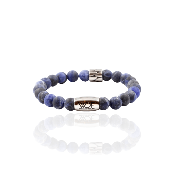 Pulseira em pedra sodalite azul